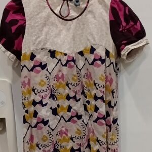 Colorful Patterned Shirt with Short Sleeves Vintage French Connection Size 6